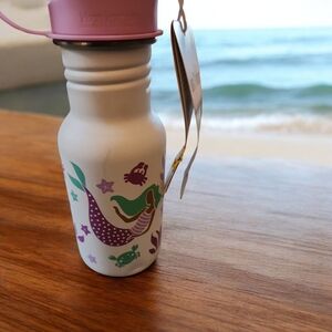 Mermaid Design Water Bottle - White and Purple